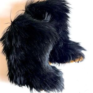 🇮🇹 Rare SABA Tognola black shaggy fur boots size EUR 39